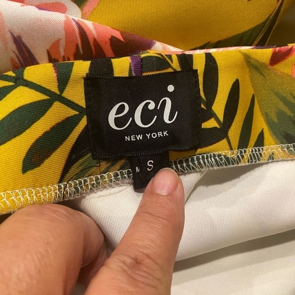 ECI New York Women's Elastic Waist Pull on Floral Midi Length Skirt Size Small - Picture 5 of 8